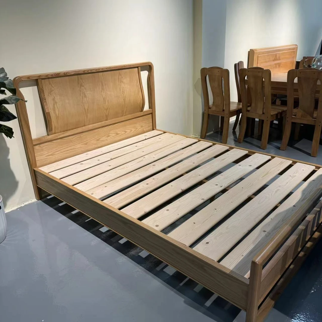 北美白蜡木实木双人床1.5米1.8米大床主卧轻奢单人