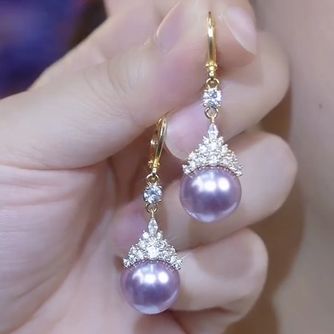 铜合金耳饰 【紫色佳人】时尚气质百搭耳环