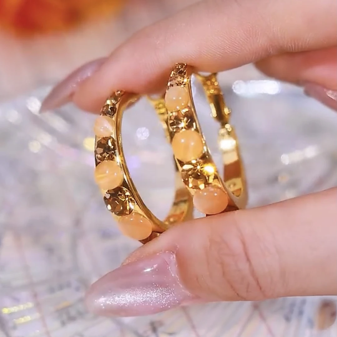 铜合金耳饰 【圆圆满满】时尚气质百搭耳环