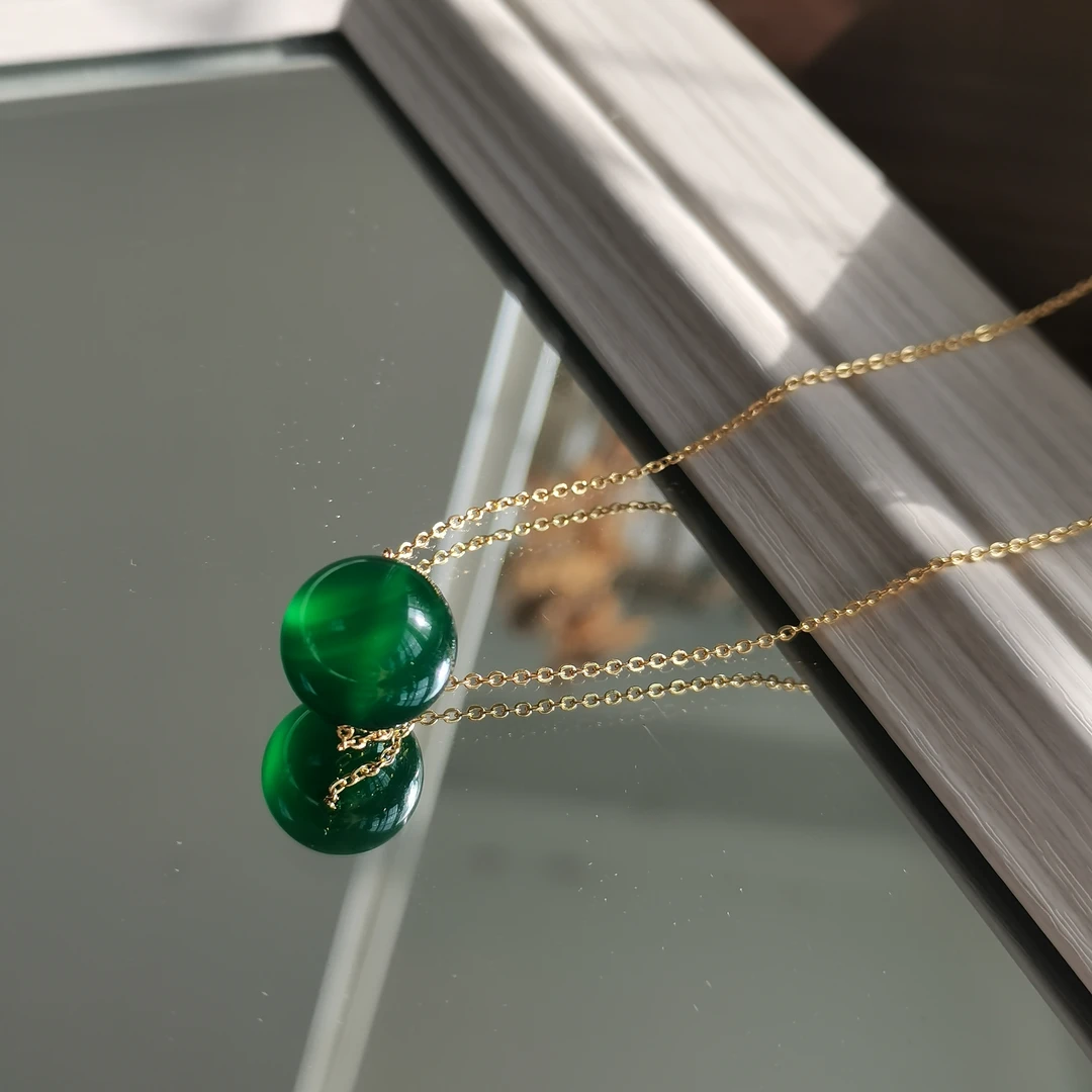 天然玉髓锁骨链转运路路通复古气质送妈妈礼物