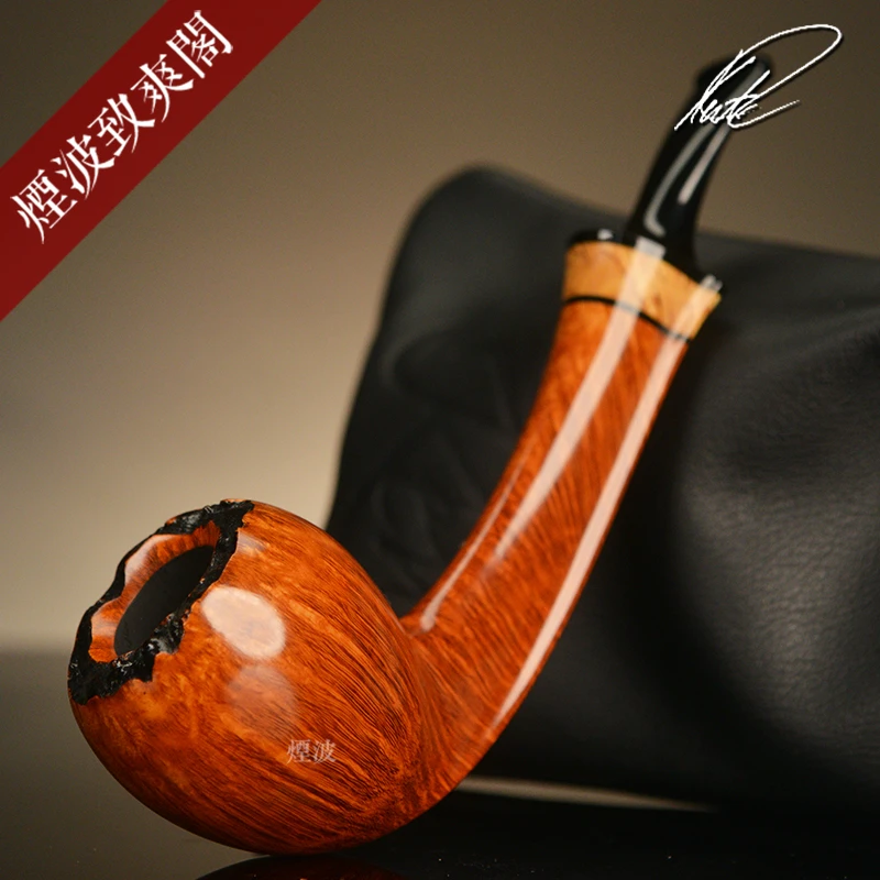 丹麦 Kent Rasmussen Smooth 手工制 长柄橡果形 石楠木 烟斗