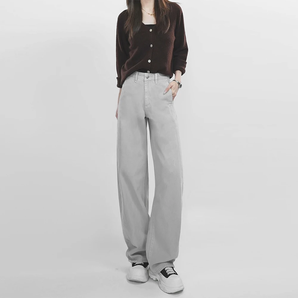 高腰牛仔裤女2025秋冬新款弯刀裤垂感宽松显瘦欧若风洋气时髦裤子