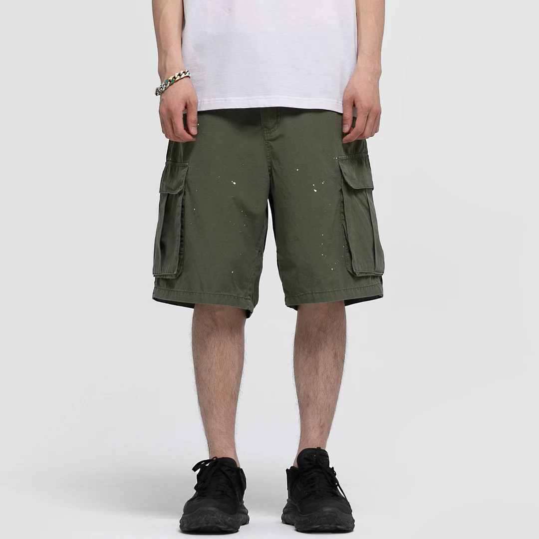 【3折】UARIED 泼墨水洗工装夏季短裤休闲男女宽松五分裤直筒