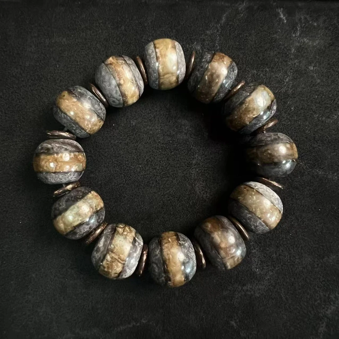 钰中天*黑金刚老料药师手串*颜色图案多样发