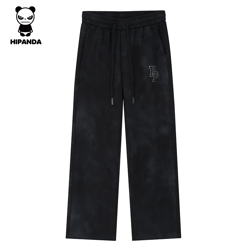 HiPanda 6048#中国风裤子男小众设计宽松直筒阔腿高腰休闲长裤夏