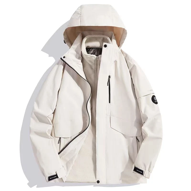 【小煎饼专享】情侣款冬季运动户外三合一风衣宽松休闲上衣8888-1