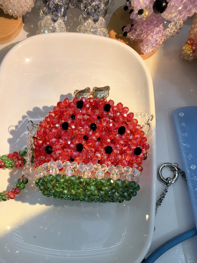 手工编织西瓜包摆件