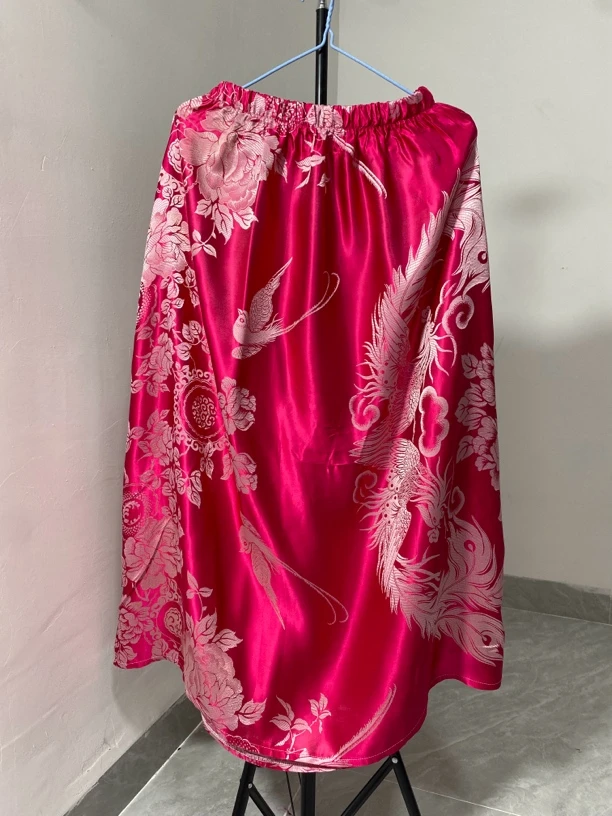 老软缎百分百真丝长裙多彩半身长裙柔软舒适