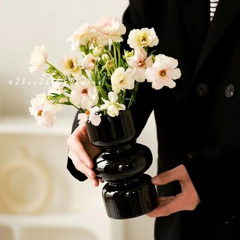 简约玻璃花瓶ins风设计高颜值鲜花花瓶插花干花家居装饰客厅摆件