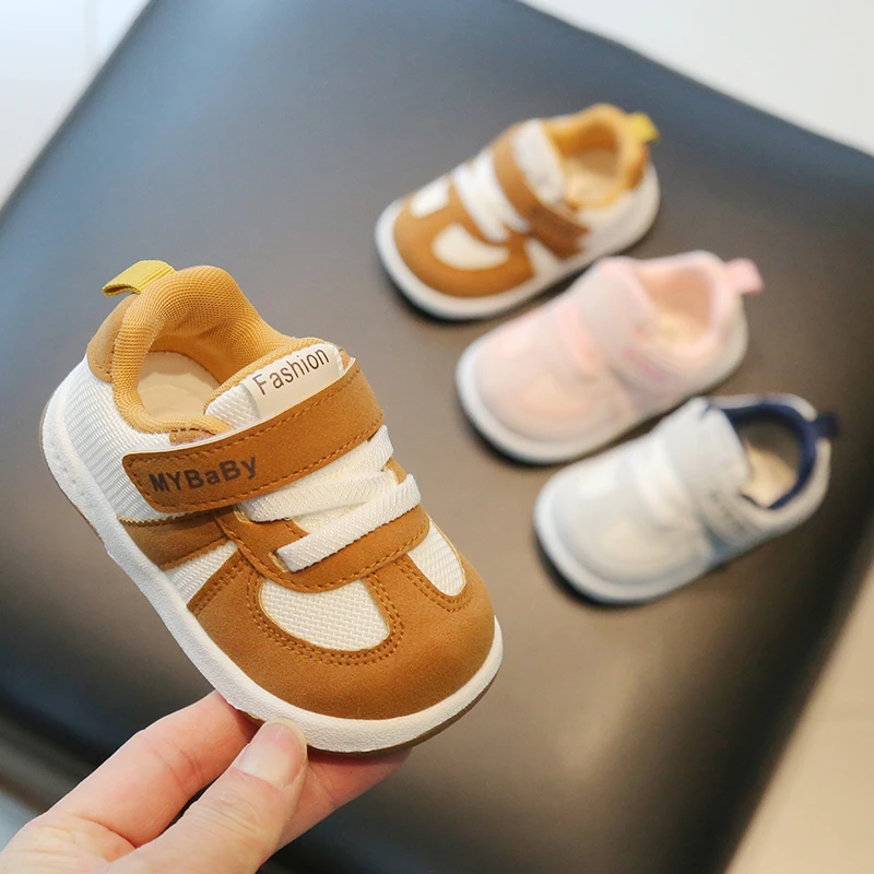 婴儿鞋子春秋季软底宝宝学步鞋0-2岁1女童不掉鞋男童休闲运动板鞋