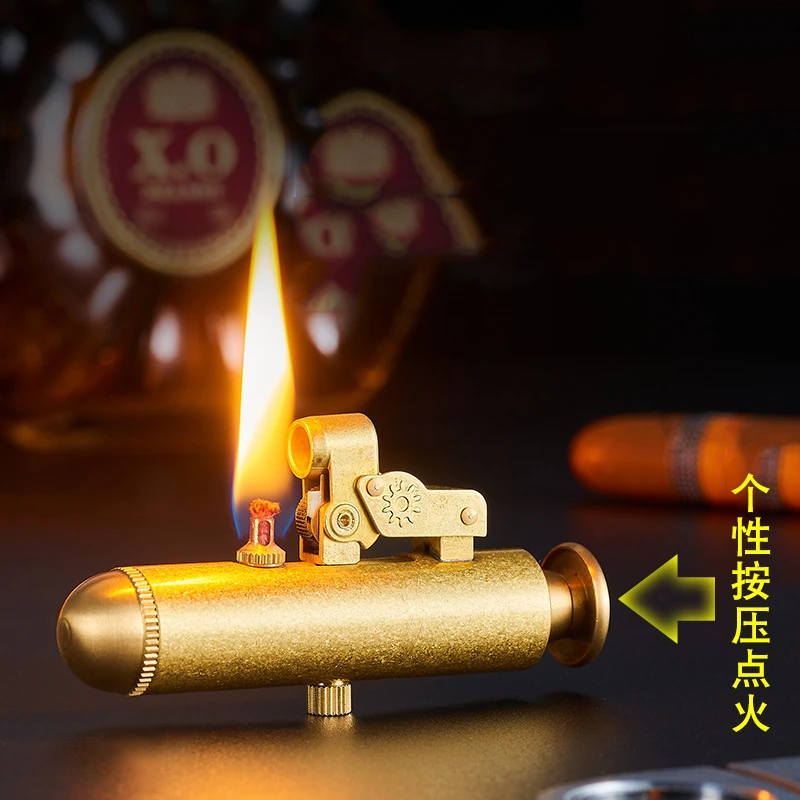 豫邦096异型战壕机煤油打火机 按压点火 古董老式创意个性怀旧