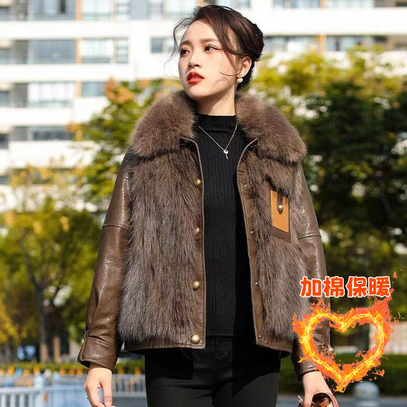 清爆款毛毛外套女加棉加厚高档洋气短款宽松时尚百搭环保毛外套