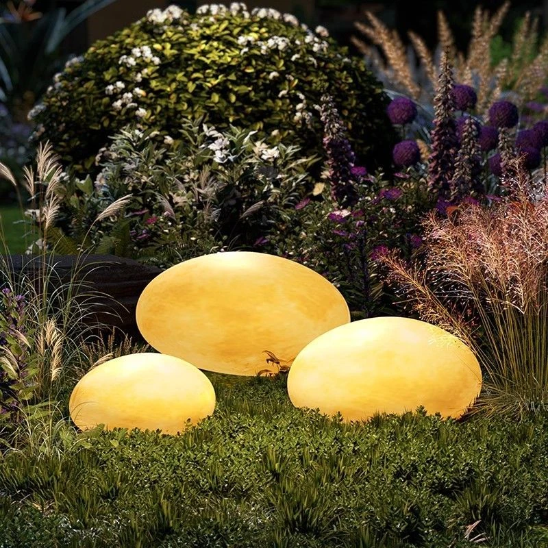 户外防水太阳能别墅庭院景观灯鹅卵石花园阳台充电发光草坪落地灯