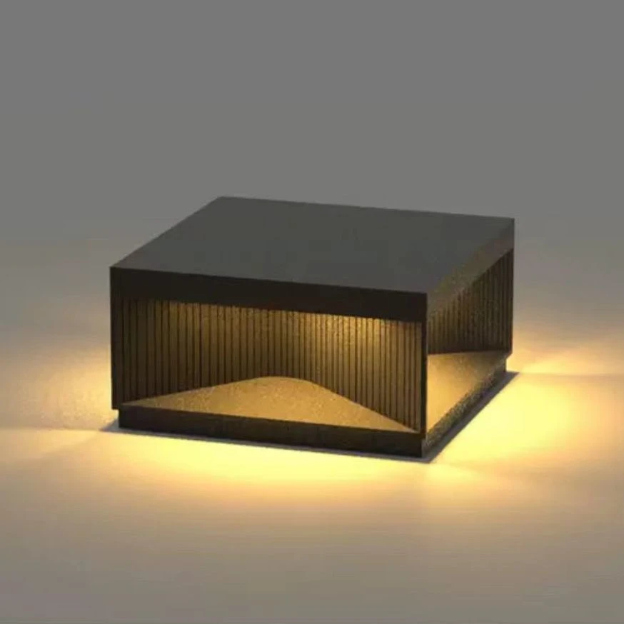 纹理四面发光太阳能别墅大门户外庭院柱头灯防水围墙室外