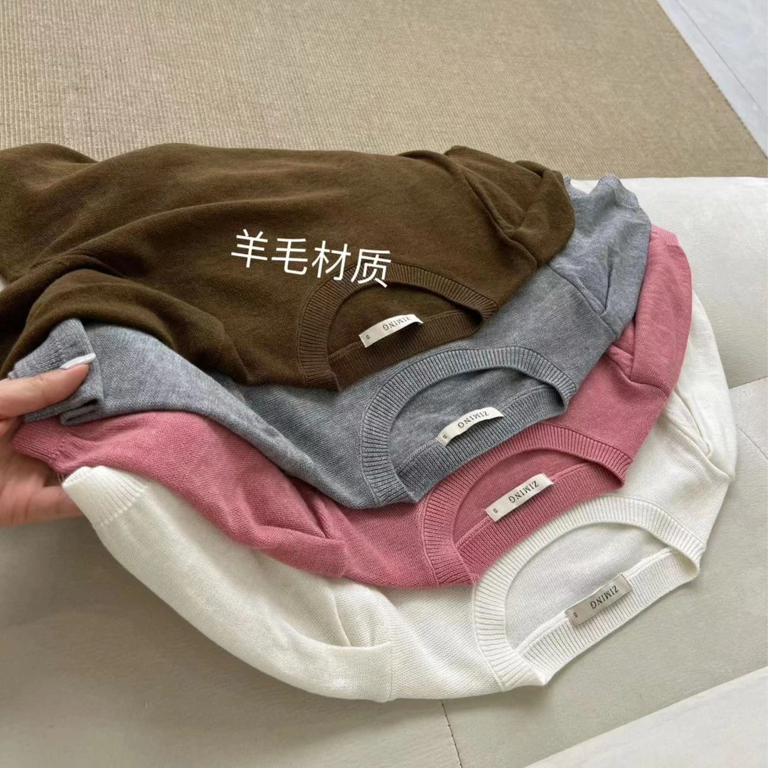 【梓铭】3016~高级博主风 百分之31绵羊毛t恤女夏季圆领短袖