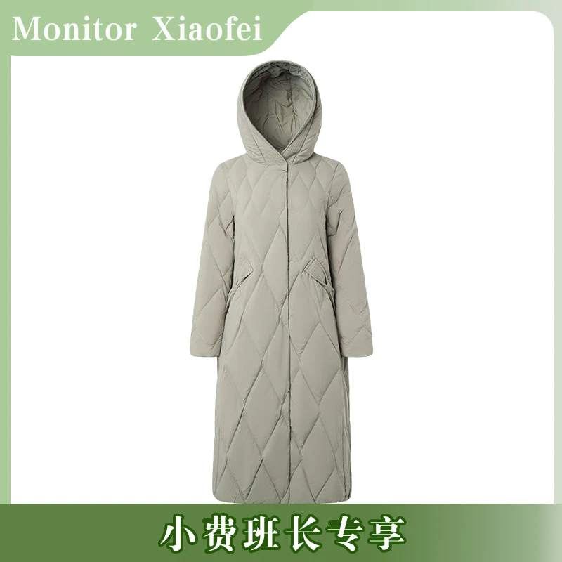 【超值同学日】千仞岗秋冬连帽显瘦气质过膝长款羽绒服Y279779Y