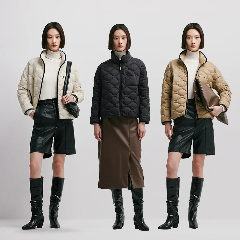 千仞岗新款秋冬时尚轻薄摩登街头休闲保暖短款羽绒服Y298003Y