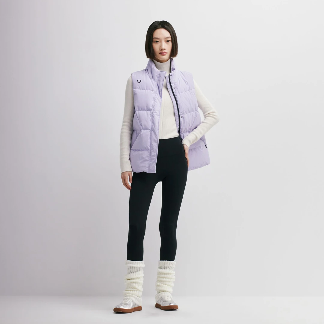 千仞岗立领女士舒适时尚秋冬短款羽绒服马甲Y289909N