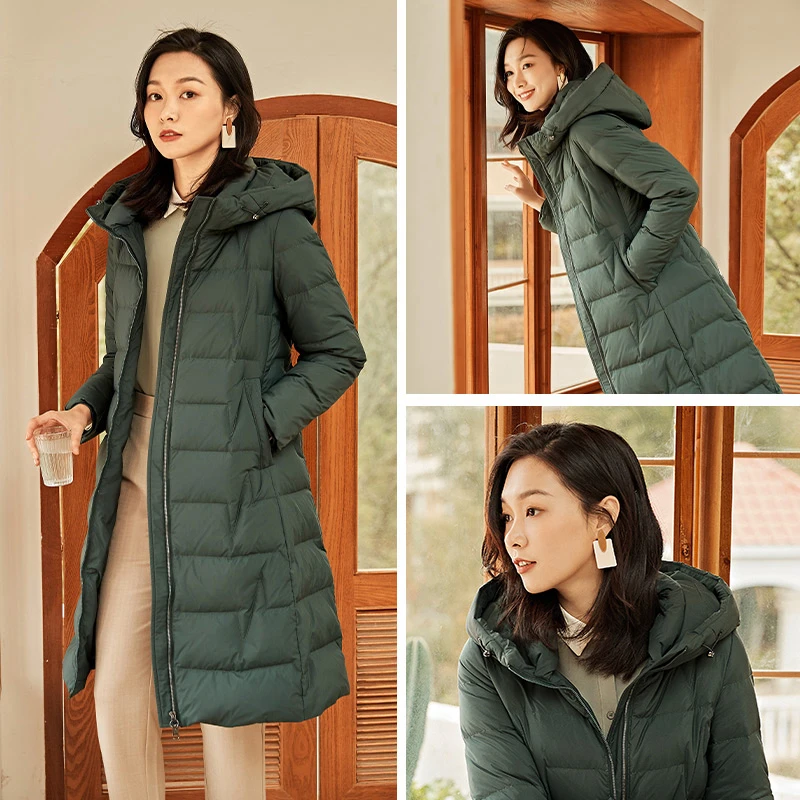 千仞岗秋冬经典休闲时尚潮流防风修身显瘦保暖长款羽绒服Y269095Y
