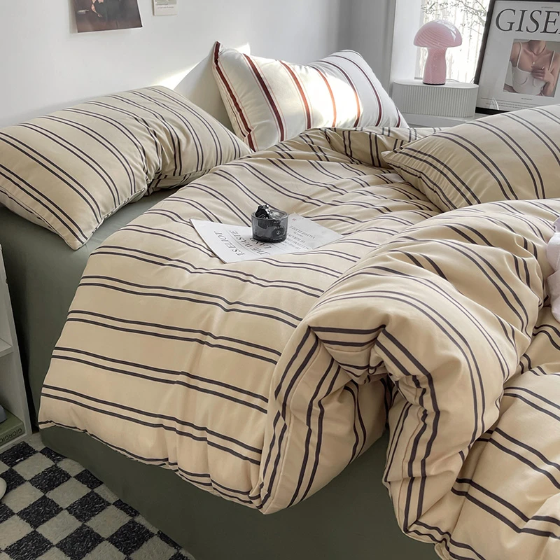 北欧复古风高端四件套床上用品全套男生床上三件套床笠保护罩殊维