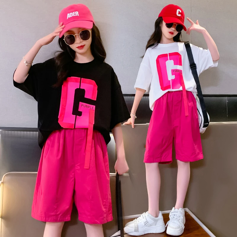 女童女孩夏装套装短袖洋气新款童装潮款儿童夏季休闲女童夏装套装