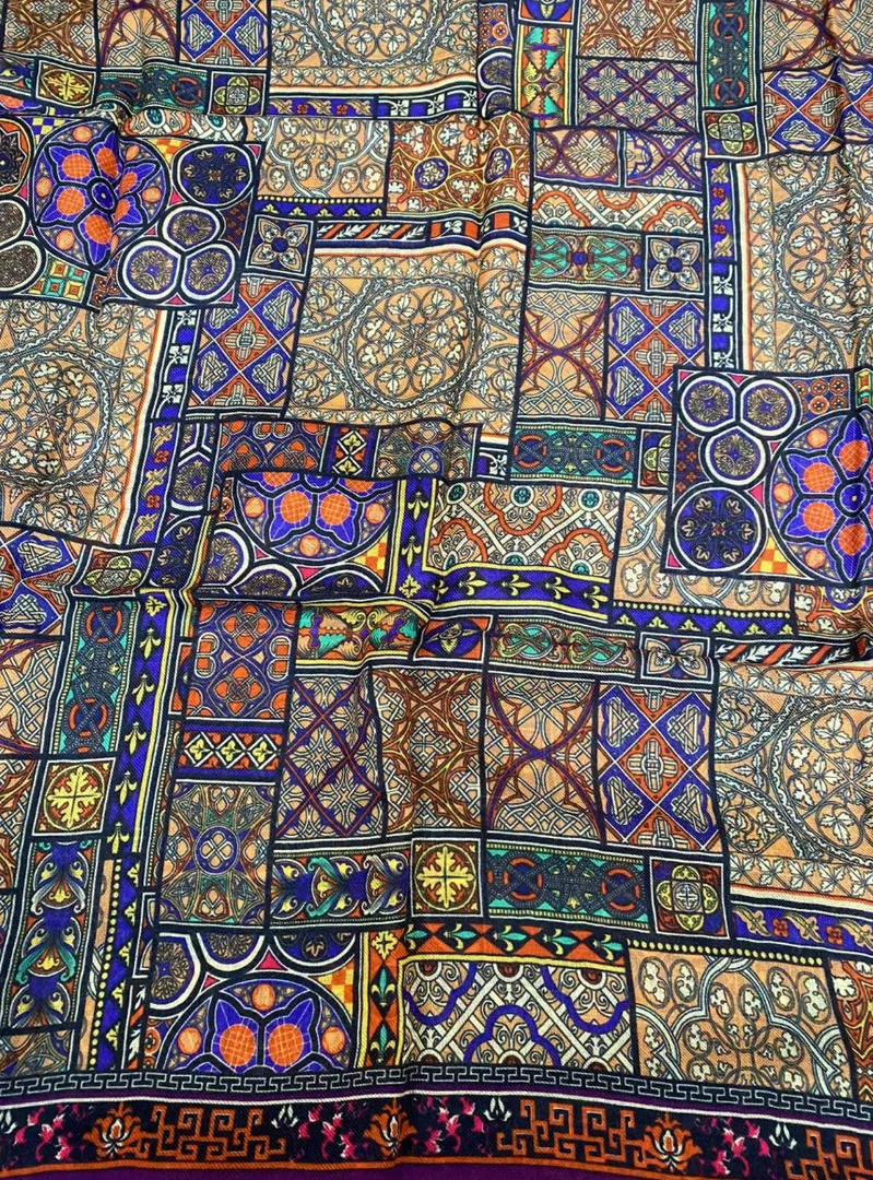 【戒指绒长巾-特伊娅万花图腾】200*100cm羊绒长巾围巾百搭时尚优雅