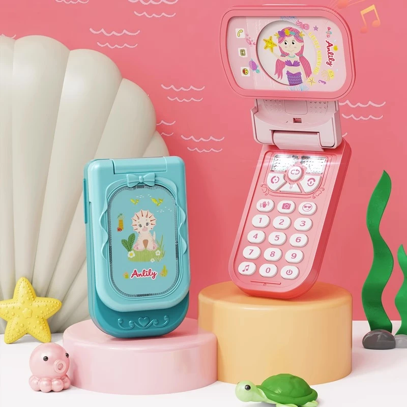 儿童手机仿真翻盖宝宝音乐早教益智电话玩具1-6岁开发大脑可咬