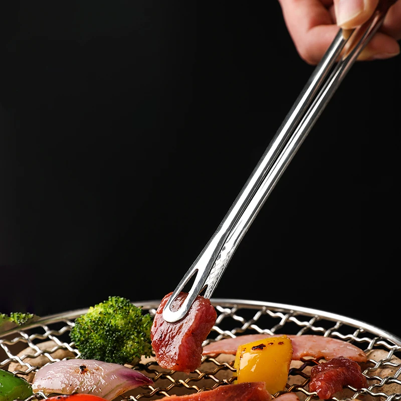 韩式烤肉夹子304不锈钢食品夹加厚防烫烧烤夹家用煎牛排食物夹