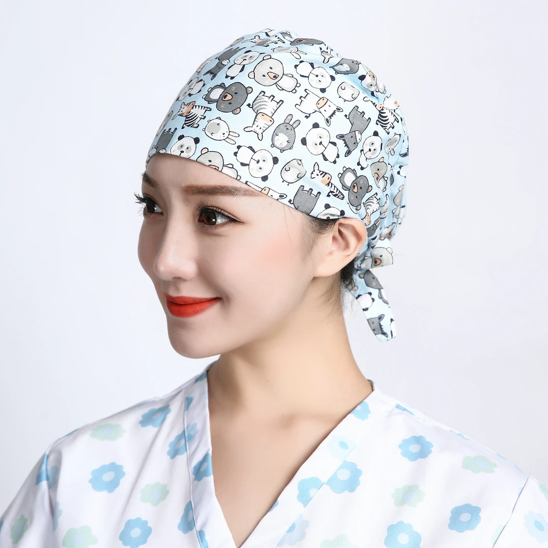 巧护士系带葫芦帽兄猫男女医生护士帽薄款透气纹绣师美容师工作帽