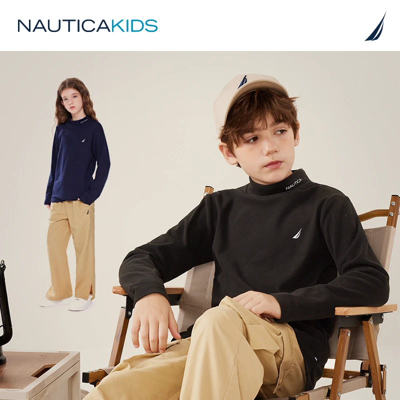 NAUTICA童装 男女童半高领打底衫春秋季儿童保暖内衣