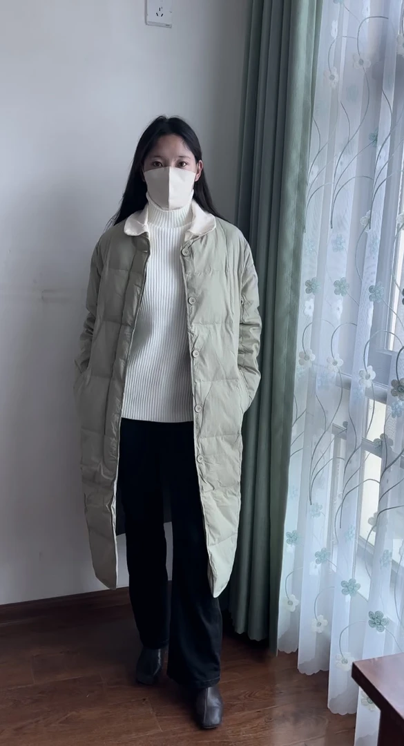 （福利款）灯芯绒拼接长款外套冬装韩系