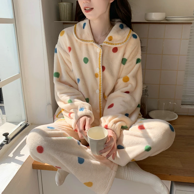 毛绒睡衣女冬季珊瑚绒加绒加厚法兰绒长袖2025年新款秋冬款家居服