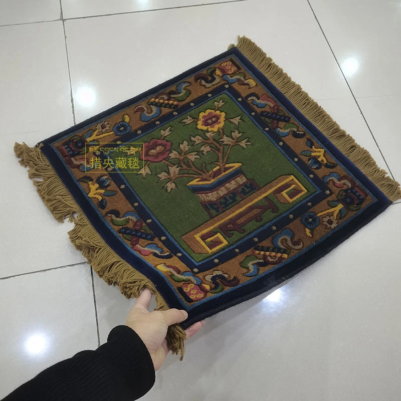 【青海藏毯】藏式羊毛卡垫两件套含靠背民族风地毯青海羊毛卡垫藏毯