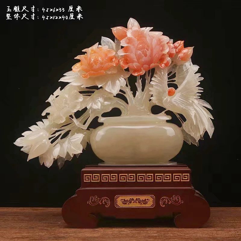 富贵平安花工艺品摆件花开富贵办公室玄关酒柜博古架入户摆设