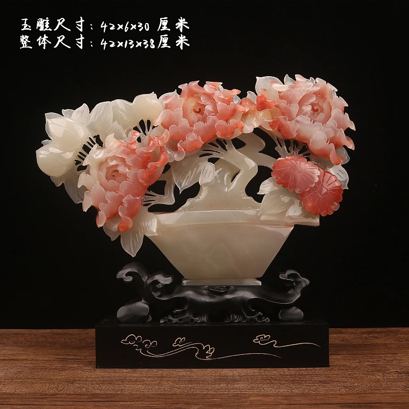 富贵平安花工艺品摆件花开富贵办公室玄关酒柜博古架入户摆设