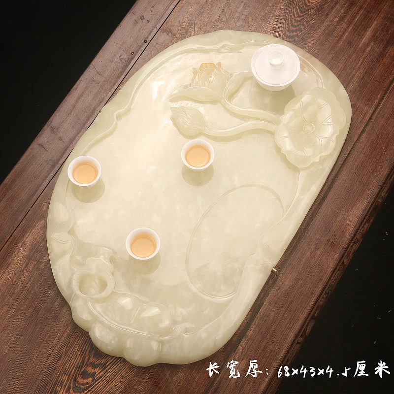 天然石茶盘石材茶海茶台茶几雕龙功夫茶具手工中式复古欧式排水