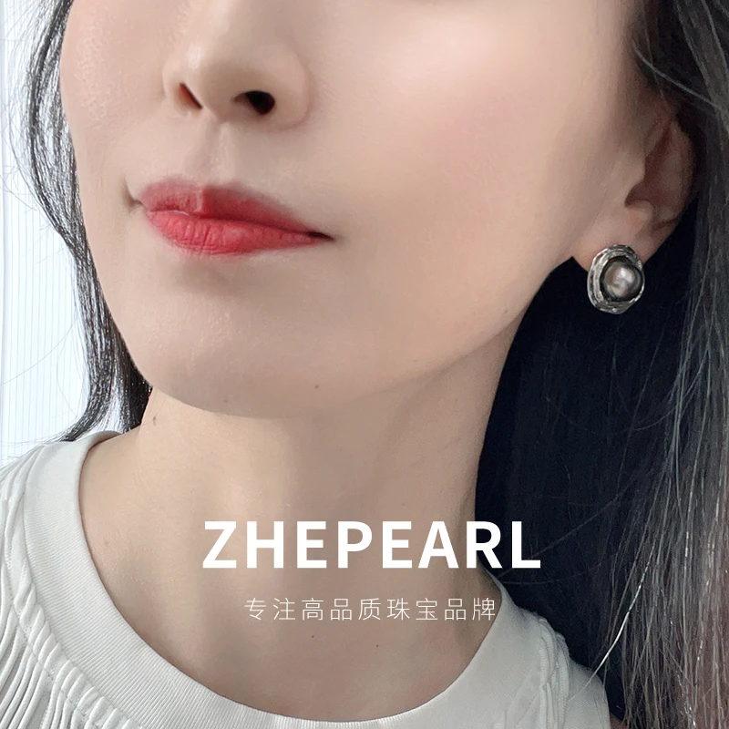 哲糖甜酷澳白海水珍珠时尚百搭简约耳环