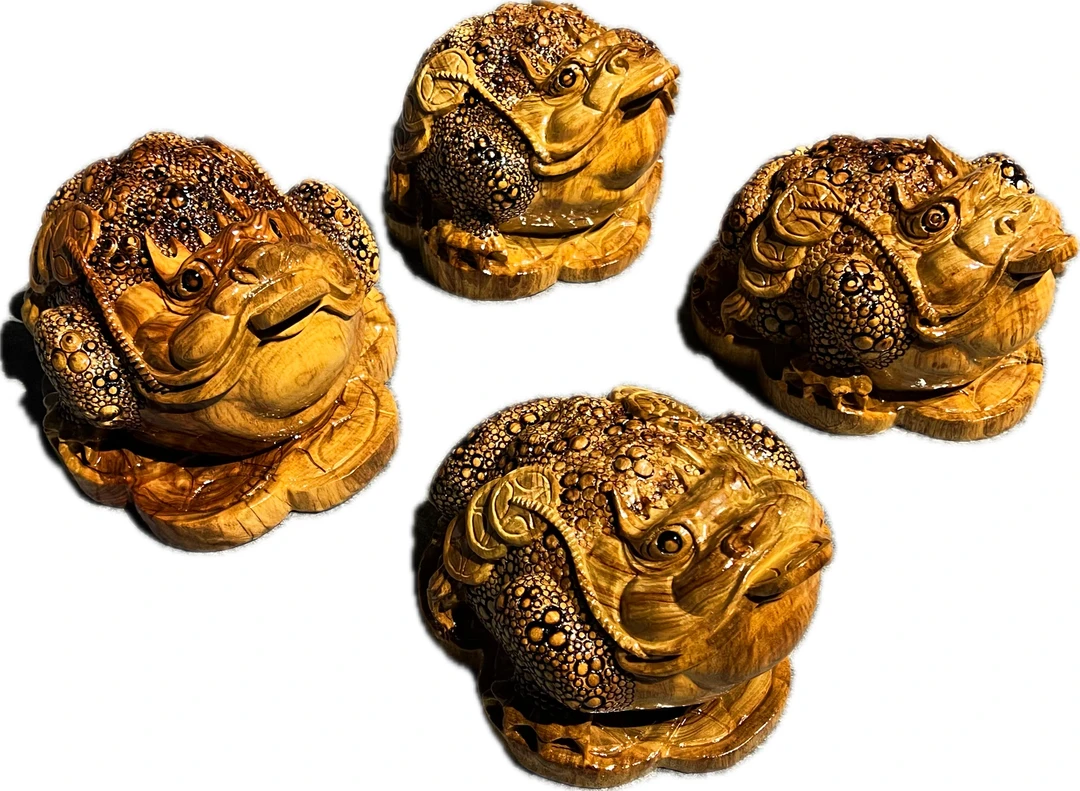 实木根雕摆件金蟾、图片仅供参考、实物以直播间展示为主、一物一拍