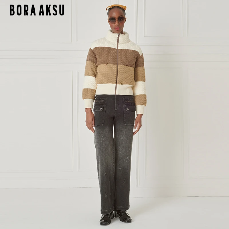 BORAAKSU2023冬季新品休闲保暖针织拼接羽绒服面包服B1DHW96310