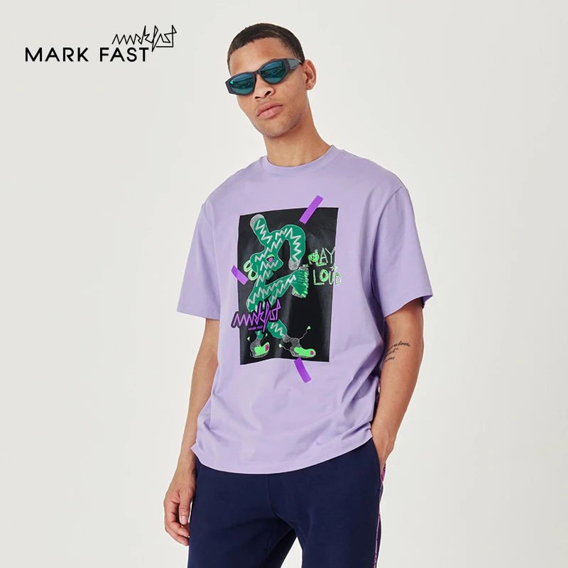 MARKFAST秀场同款设计师品牌印花宽松T恤情侣款2022秋M1CGU22690