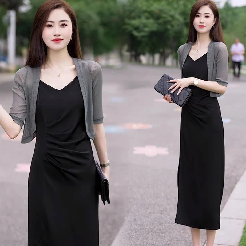 夏季配吊带裙的小外搭披肩短款网纱休闲开衫简约百搭防晒罩衫坎肩