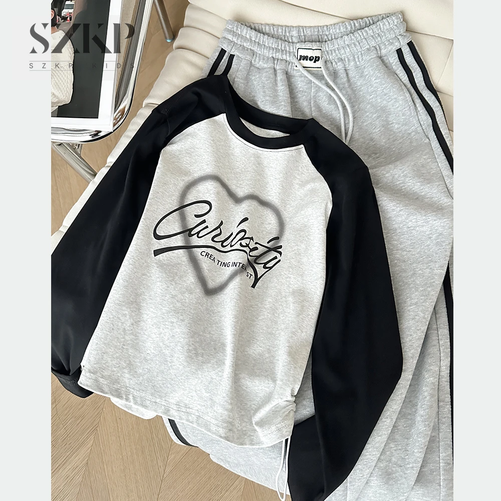 SZKP秋季女童新款衣服中大童长袖T恤儿童时尚打底衫BGYQ443654