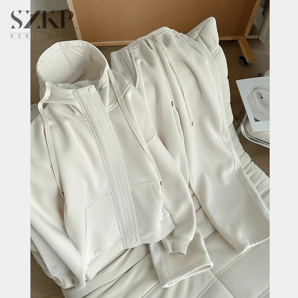 SZKP冬季新款加绒女童装中大童儿童时尚休闲套装YNTD443870