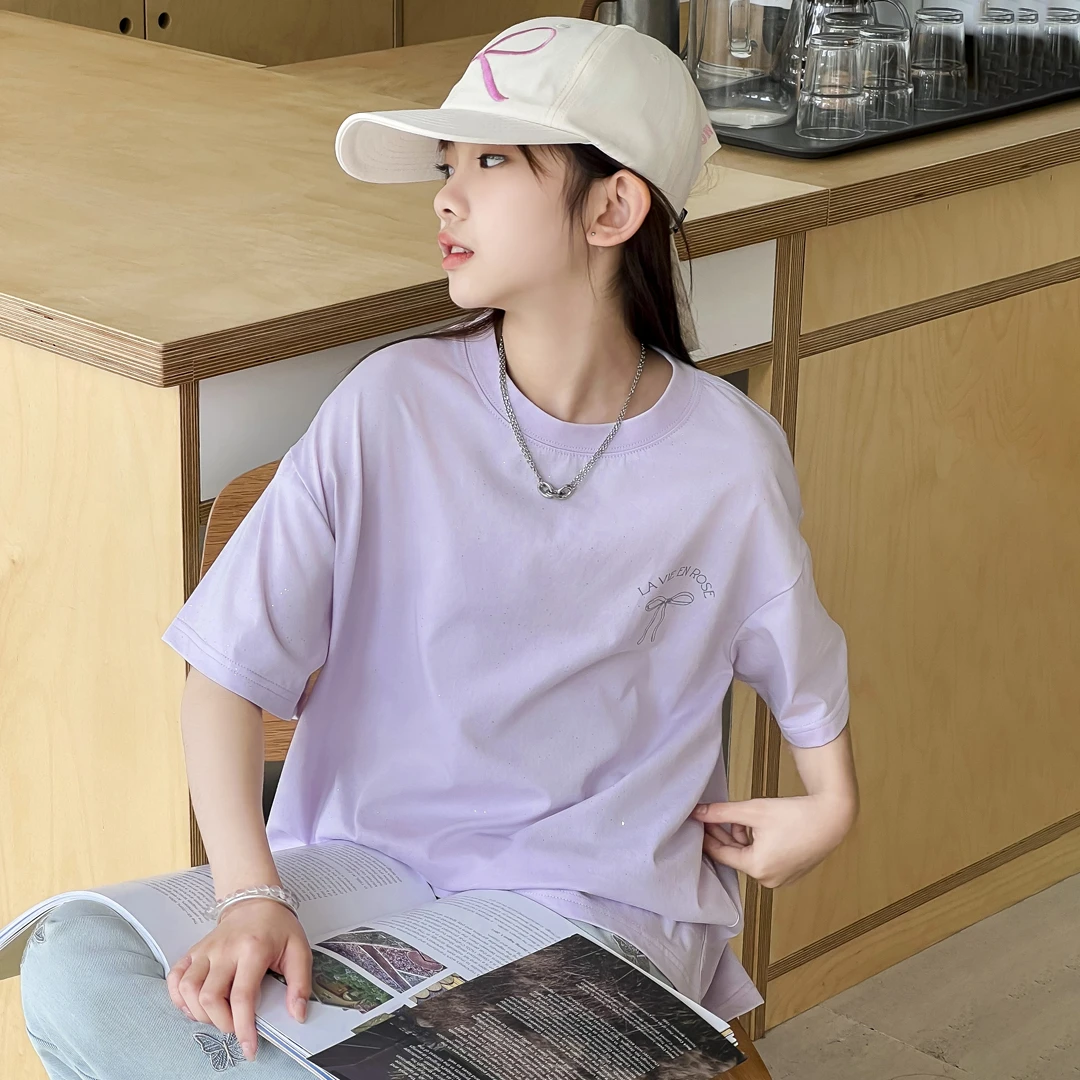SZKP夏季新款女童装短袖上衣6-15岁女宝中大童儿童T恤YNYX441288