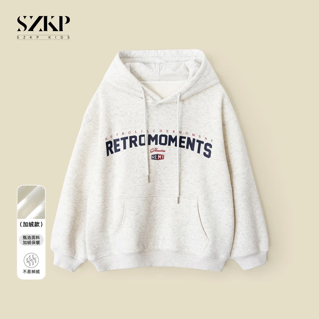 SZKP冬季新款女宝上衣女童装中大童儿童时尚加绒卫衣YNYD443994