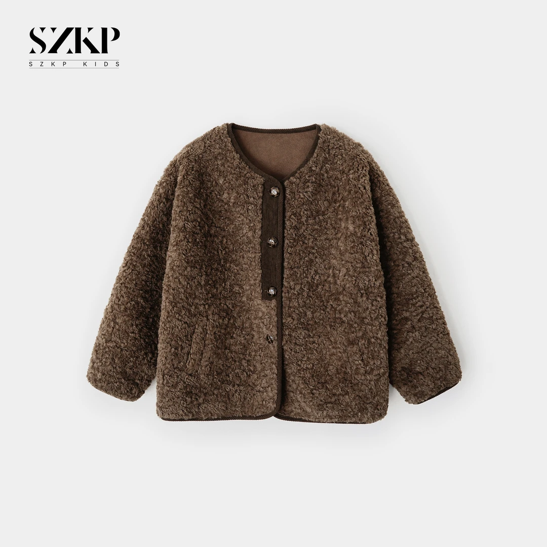 SZKP冬季新款女童装中大童儿童时尚洋气加绒保暖外套YNYD444075