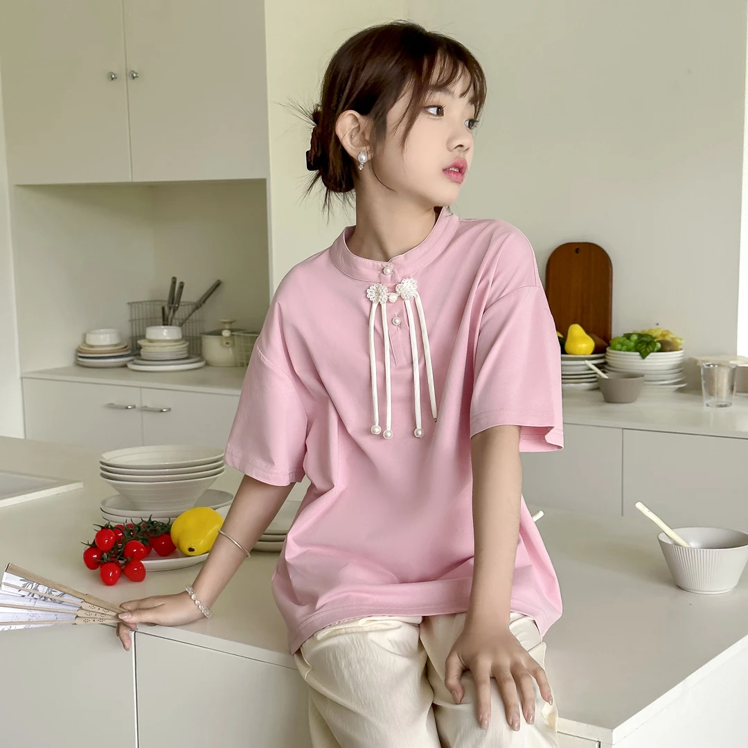 SZKP夏季新款女童装新中式上衣6-15岁中大童休闲T恤 YNYX440856