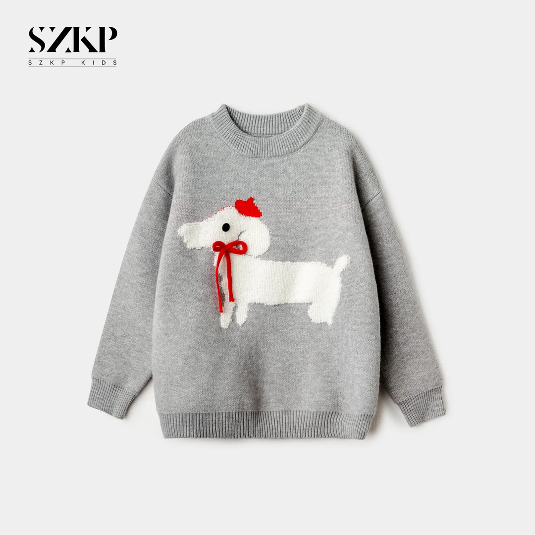 SZKP冬季新款女童装中大童儿童时尚保暖套头圆领毛衣MFYD444156