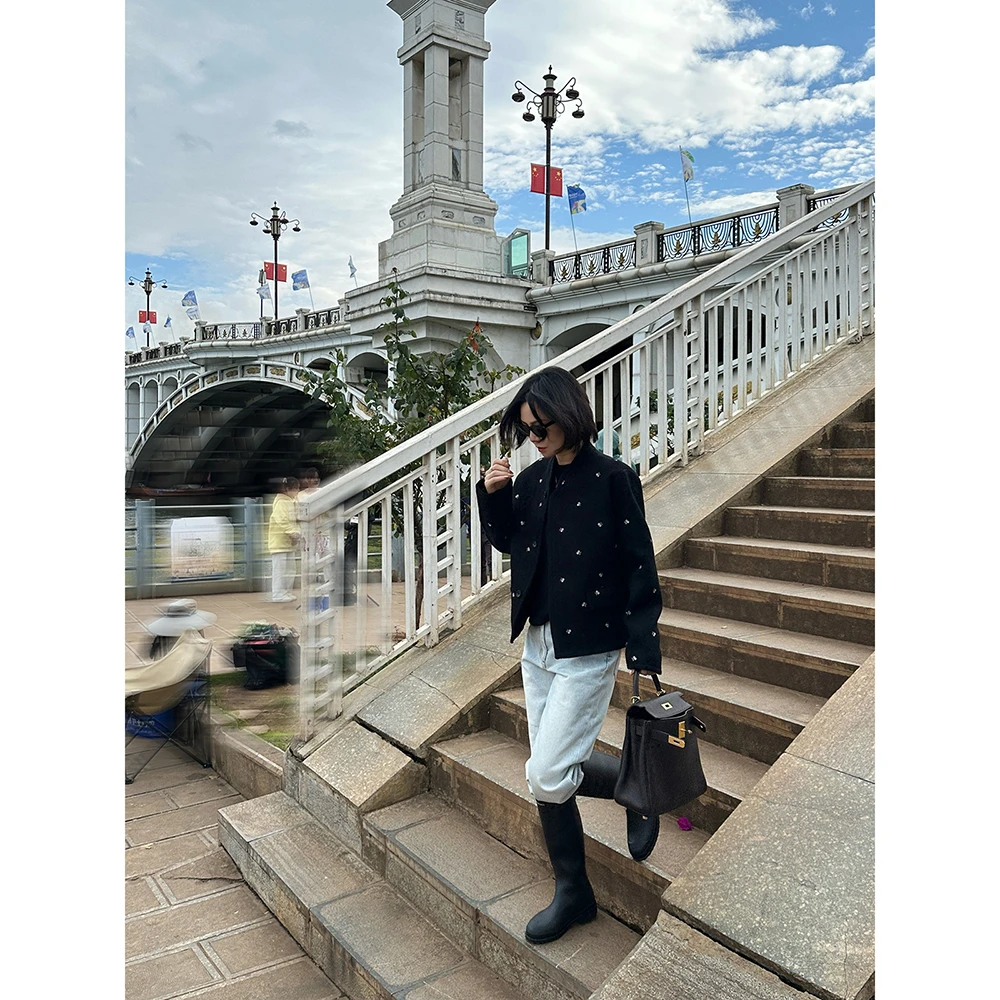 【出境王裤】简约浅色小直筒牛仔裤Z8312