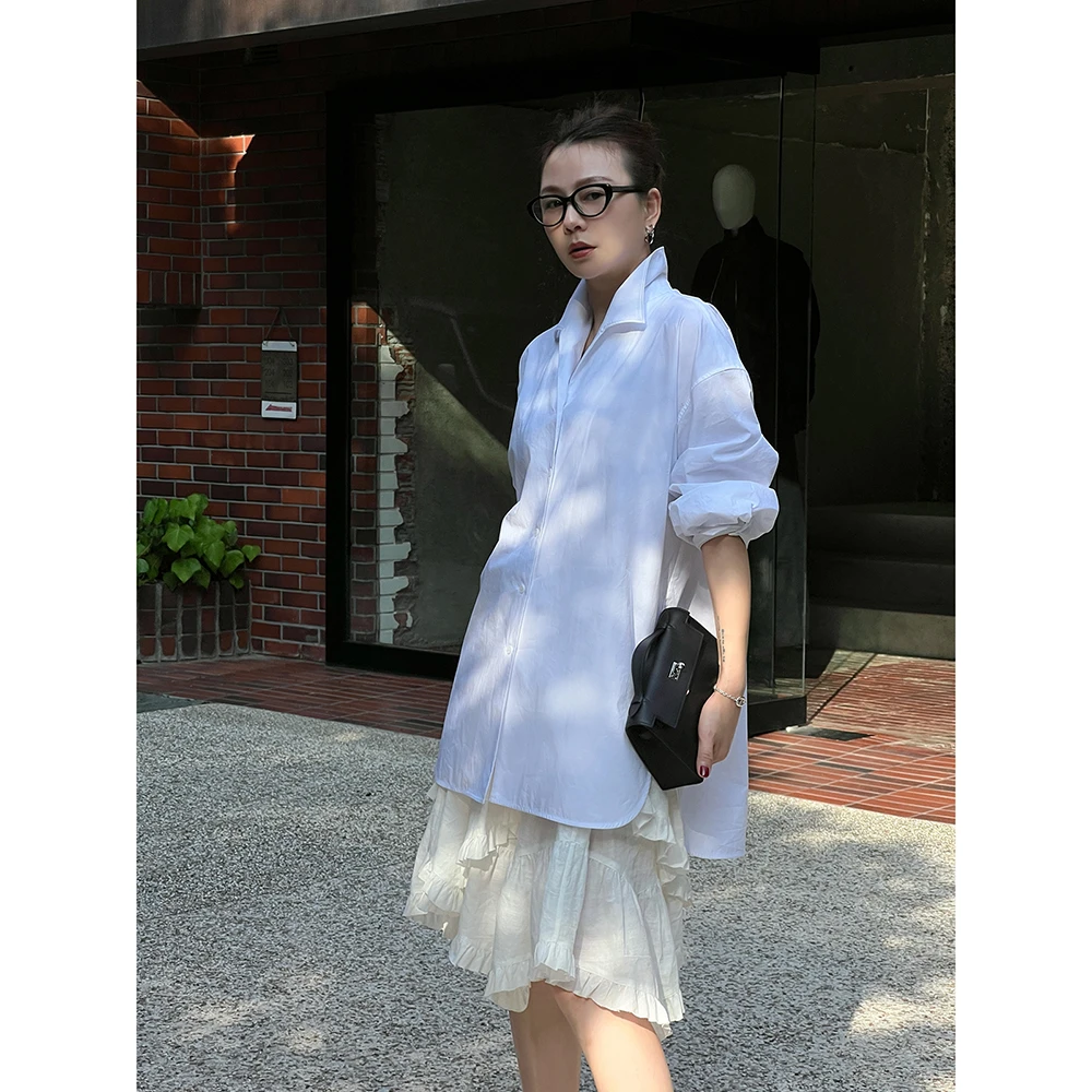 SHIIEELL中长款衬衫秋季新款气质时尚通勤衬衣 Z1256